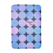 Blauw Paarse & Roze Cirkels Monogram Badmat (Voorkant Verticaal)
