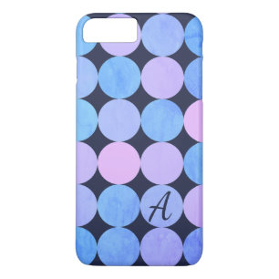 Blauw Paarse & Roze Cirkels Monogram Case-Mate iPhone Case