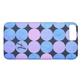 Blauw Paarse & Roze Cirkels Monogram Case-Mate iPhone Case (Achterkant (Horizontaal))
