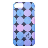 Blauw Paarse & Roze Cirkels Monogram Case-Mate iPhone Case (Achterkant)