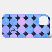 Blauw Paarse & Roze Cirkels Monogram Case-Mate iPhone Case (Achterkant (horizontaal))