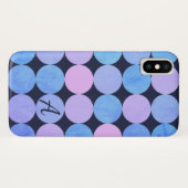 Blauw Paarse & Roze Cirkels Monogram Case-Mate iPhone Case (Achterkant (horizontaal))