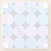 Blauw Paarse & Roze Cirkels Monogram Glazen Onderzetter (Achterkant)