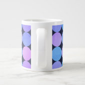 Blauw Paarse & Roze Cirkels Monogram Grote Koffiekop (Achterkant)