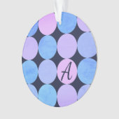 Blauw Paarse & Roze Cirkels Monogram Ornament (voorkant)