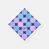 Blauw Paarse & Roze Cirkels Monogram Servet (Hoek)