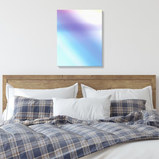 Blauw Paarse Roze en Geel Abstract Kunstdoek Canvas Afdruk (Insitu (Slaapkamer))