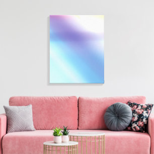 Blauw Paarse Roze en Geel Abstract Kunstdoek Canvas Afdruk
