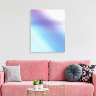 Blauw Paarse Roze en Geel Abstract Kunstdoek Canvas Afdruk