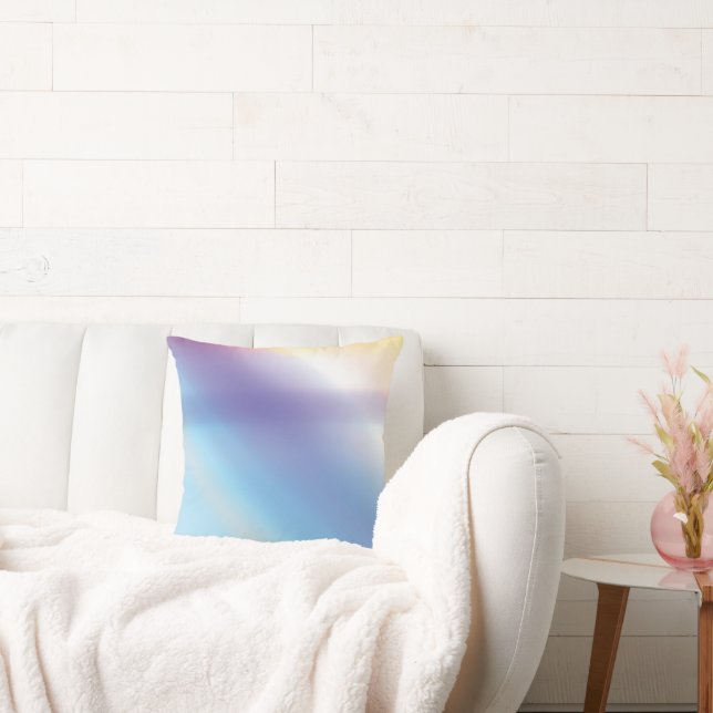 Blauw Paarse Roze en Geel Abstract Kunstkussen Kussen (Bank)