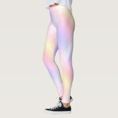 Blauw Paarse Roze Gele Strepen Sjabloon Modern Leggings (Links)
