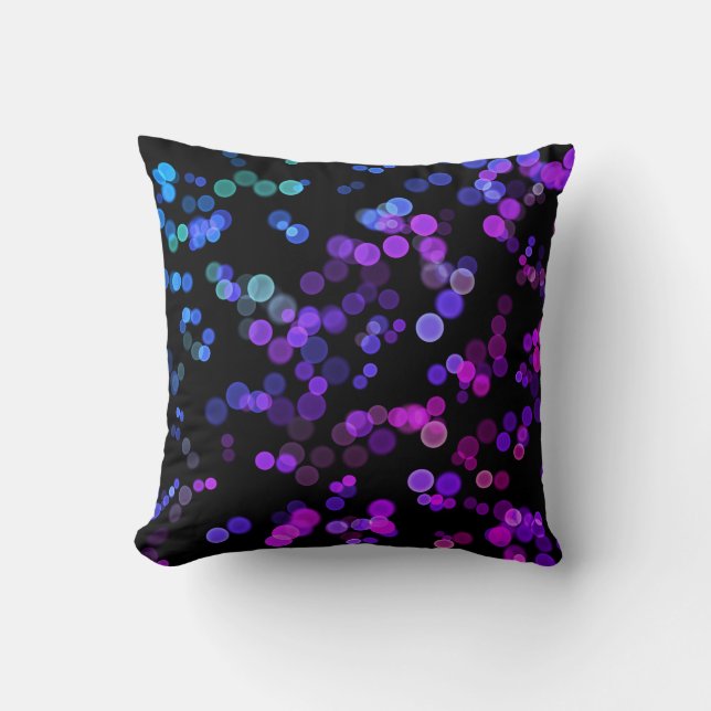Blauw Paarse Roze Groen Abstract Bubble Pattern Kussen (Voorkant)
