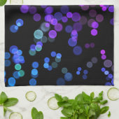 Blauw Paarse Roze Groen Abstract Bubble Pattern Theedoek (Gevouwen)