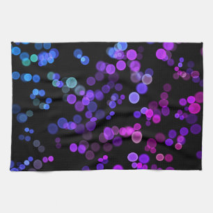 Blauw Paarse Roze Groen Abstract Bubble Pattern Theedoek