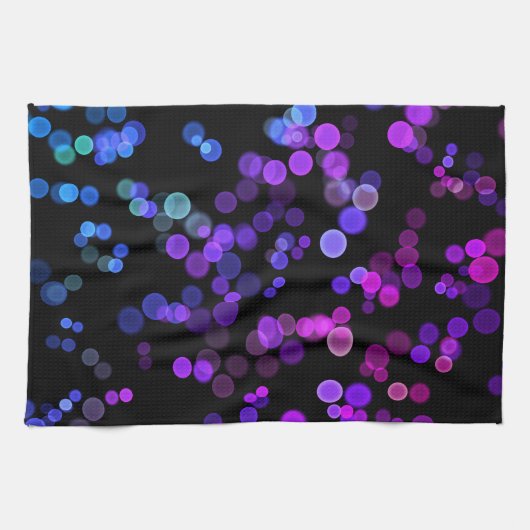 Blauw Paarse Roze Groen Abstract Bubble Pattern Theedoek (Horizontaal)