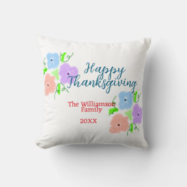 Blauw paarse roze happy thanksgiving add familie n kussen