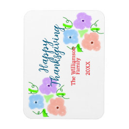 Blauw paarse roze happy thanksgiving add familie n magneet