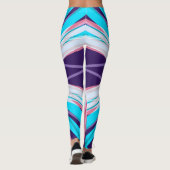 Blauw Paarse Roze Witte Winter Snowflake Yoga Gym Leggings (Achterkant)