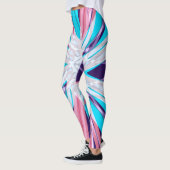 Blauw Paarse Roze Witte Winter Snowflake Yoga Gym Leggings (Links)