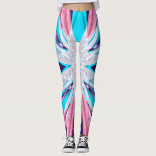 Blauw Paarse Roze Witte Winter Snowflake Yoga Gym Leggings