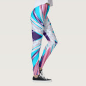 Blauw Paarse Roze Witte Winter Snowflake Yoga Gym Leggings (Rechts)
