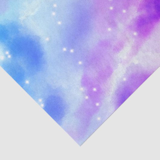 Blauw Paarse roze wolken Abstract ontwerp Tissuepapier (Detail)