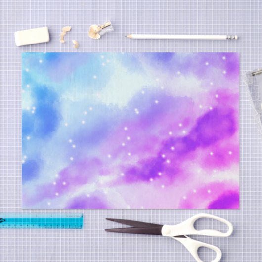 Blauw Paarse roze wolken Abstract ontwerp Tissuepapier (Craft)