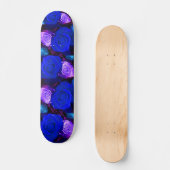 Blauw Paarse Rozen Skateboard - (Voorkant)