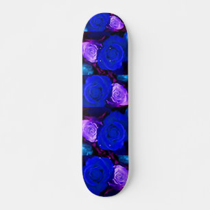 Blauw Paarse Rozen Skateboard -