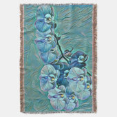 Blauw paarse schattige orchidee bloemen schilderij deken (Voorkant Verticaal)