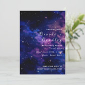 Blauw Paarse Schemering Melkwedding Kaart (Staand voorkant)