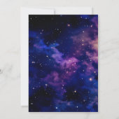 Blauw Paarse Schemering Melkwedding Kaart (Achterkant)