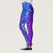 Blauw Paarse Sequin Print Mermaid Leggings (Links)