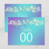 Blauw paarse strand zeesterren tafelnummer (Voorkant / Achterkant)