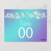 Blauw paarse strand zeesterren tafelnummer (Achterkant)