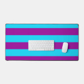 Blauw Paarse Strepen Ontwerp Bureaumat (Keyboard & Muis)