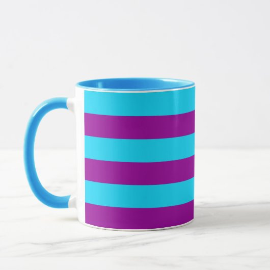 Blauw Paarse Strepen Ontwerp  Mok (Links)