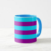 Blauw Paarse Strepen Ontwerp  Mok (Voorkant rechts)