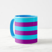 Blauw Paarse Strepen Ontwerp  Mok (Voorkant links)