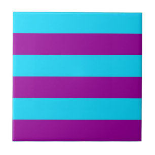 Blauw Paarse Strepen Ontwerp  Tegeltje
