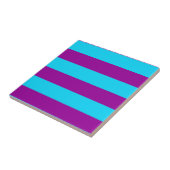 Blauw Paarse Strepen Ontwerp Tegeltje (Zijkant)