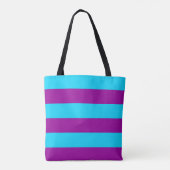 Blauw Paarse Strepen Ontwerp  Tote Bag (Achterkant)