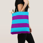 Blauw Paarse Strepen Ontwerp  Tote Bag (Dichtbij)