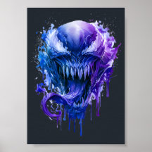Blauw Paarse Symbiote Spat Komische Kunstposter