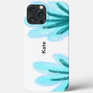 Blauw paarse t bloemige waterverf voeg naam tekst  Case-Mate iPhone case