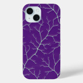 Blauw-paarse tak ontwerp iPhone hoesje (Achterkant)