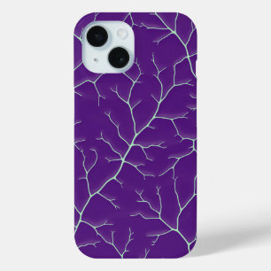 Blauw-paarse tak ontwerp iPhone hoesje