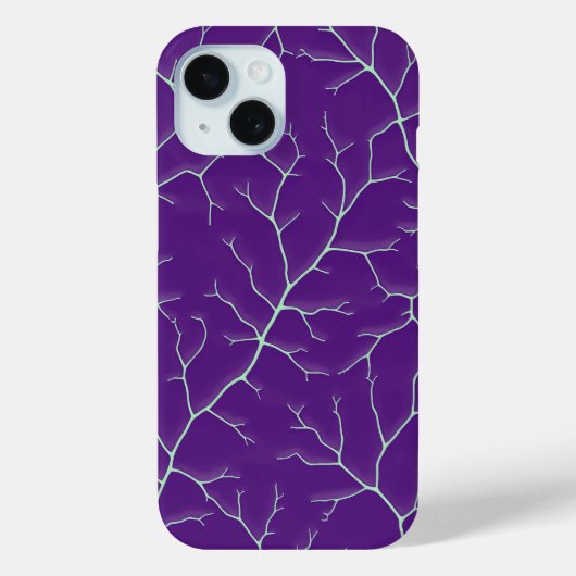 Blauw-paarse tak ontwerp iPhone hoesje (Achterkant)