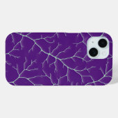 Blauw-paarse tak ontwerp iPhone hoesje (Achterkant (horizontaal))