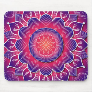 Blauw Paarse Traditionele Mandala Ontwerp Muismat